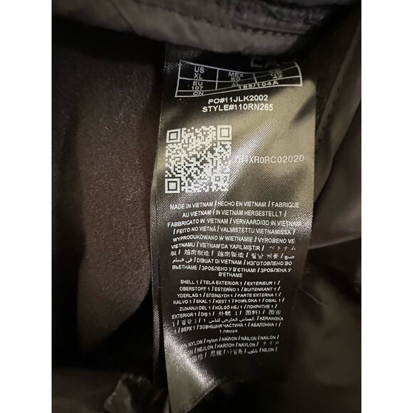 Guess Mens Puffer Jacket Size XL Shiny Black Lightweight Side Panels - Picture 4 of 10